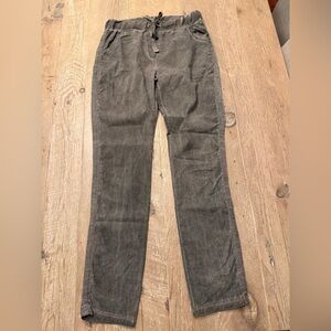 Gigi Moda Made in Italy Gray/tan Cotton Drawstring Pants Size M